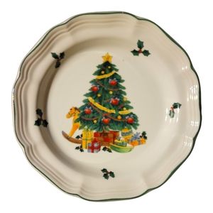 Vtg Salad Plate Mikasa French Countryside Yule Glow F9011 Christmas Tree Toys